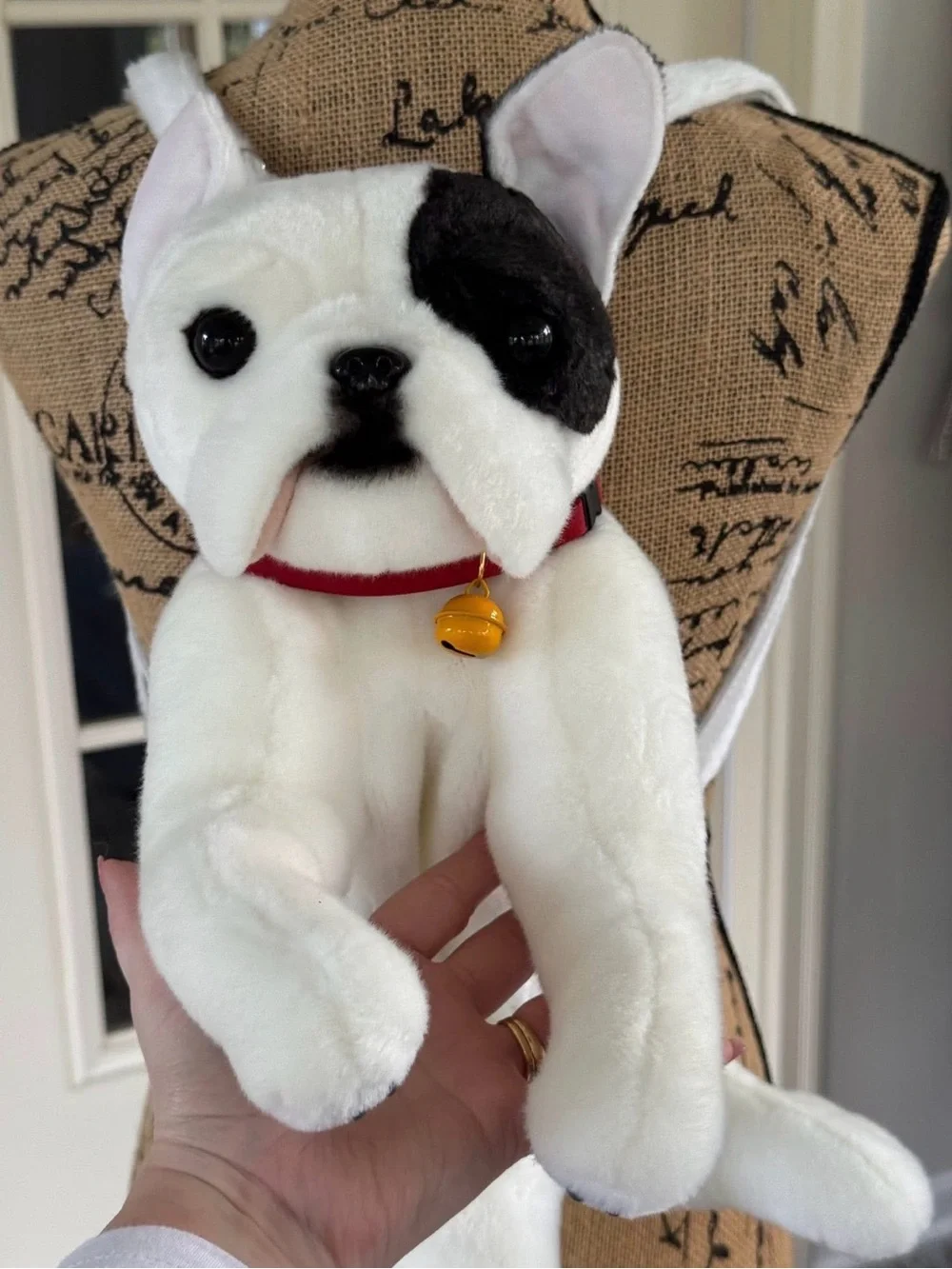 French Bulldog Plush Puppy Dog Zip Up Cotton Fur Backpack Purse Crossbody New